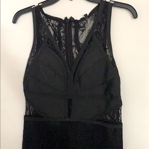 Long Black See-Thru-Back Dress
